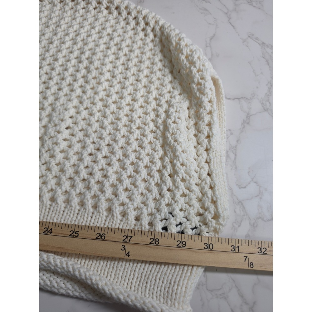 Torrid Womens Ivory Open Knit Crochet Boxy Crop Sweater Dolman Sleeve XL-XXL - Picture 8 of 8